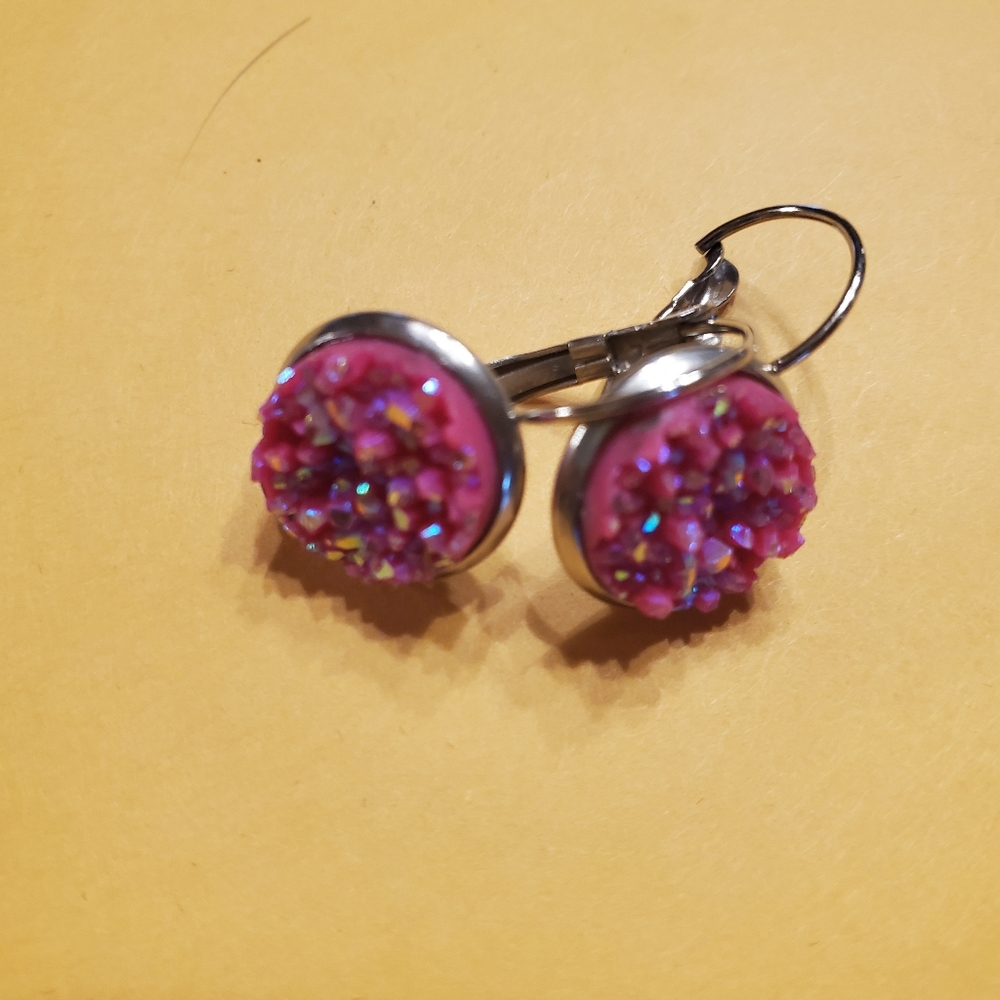 Druzy drop earring